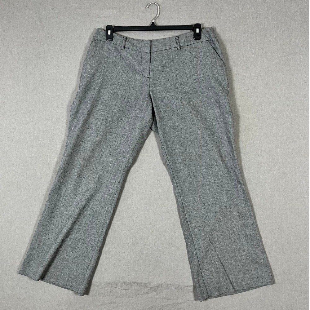 Apt. 9 Pants Womens 16 Petite Ava‎ Grey Herringbone Stretch Straight Leg